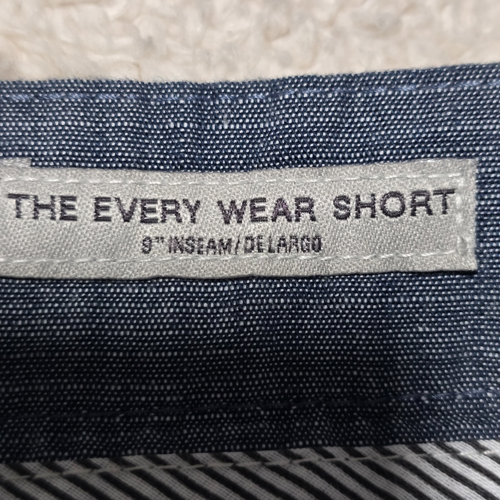 The Every Wear Short 9" Inseam Blue Flat Front Shorts with Refined Look Sz 34 - Picture 7 of 10